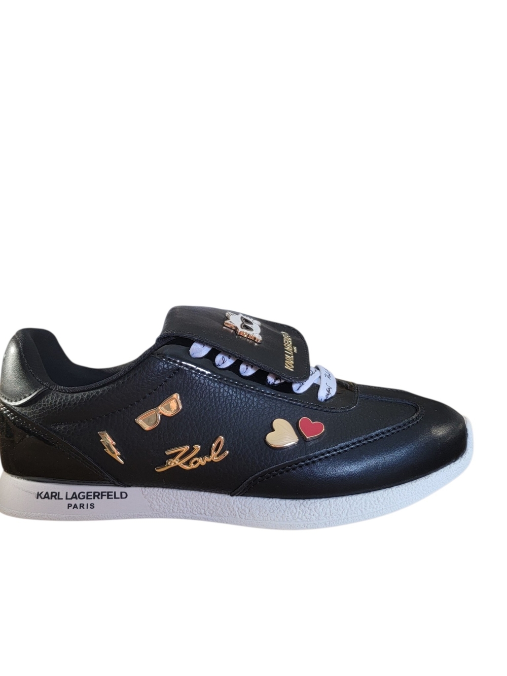 Karl Lagerfeld Black Casual Sneakers with Metallic Details